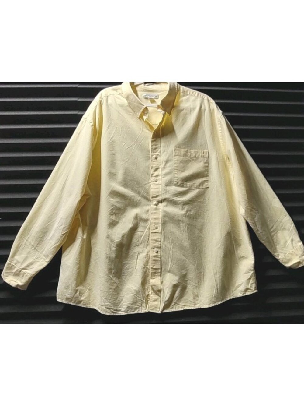 Essentials Women Yellow Long Sleeve Button-Down Shirt 2XL